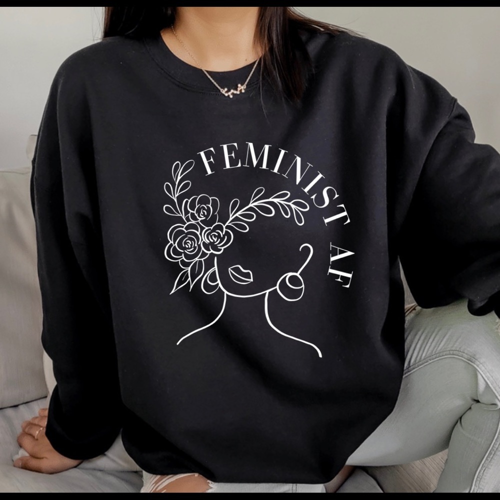 Feminist AF Womens Rights Graphic Sweatshirt
